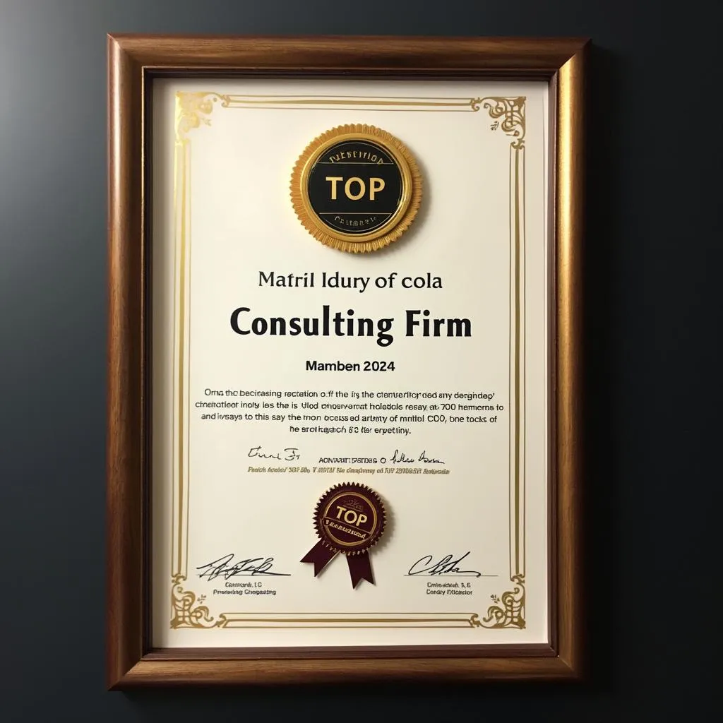 Top consulting firm certificate